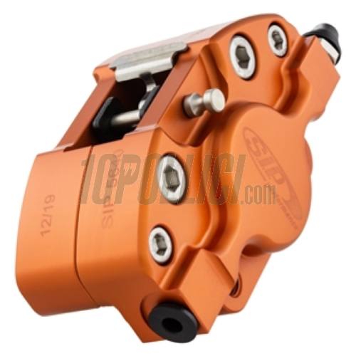 Pinza freno SIP 2 pistoncini Ø 31,5 mm, Vespa PX '98, MY, '11, kit GRIMECA - arancione opaco anodizzato