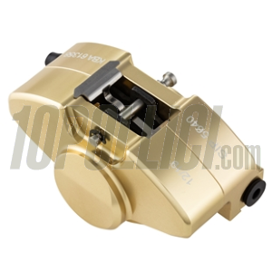 Brake caliper SIP 2 pistons Ø 31,5 mm, Vespa PX '98, MY, '11, kit GRIMECA - satin gold anodized