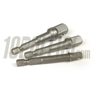 Bit holder extensions 1/4", 3/8", 1/2" - 3 pcs