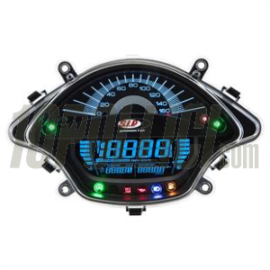 Speedometer rev counter SIP for Vespa 125-300cc GTS, GTS Super '14<, 160Km/h-mph, 16.000rpm, face black, white numbers