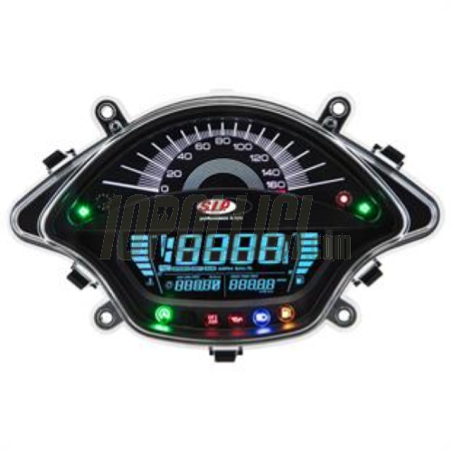 Speedometer rev counter SIP for Vespa 125-300cc GTS, GTS Super '14<, 160Km/h-mph, 16.000rpm, face black, white numbers