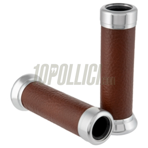 Grips SIP Vespa GT,GT L, GTS, GTS Super 125-300cc, Ø 22/25 mm, l 128 mm, eco leather, brown tobacco