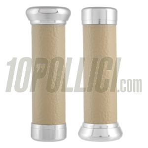 Grips SIP Vespa GT,GT L, GTS, GTS Super 125-300cc, Ø 22/25 mm, l 128 mm, eco leather, beige