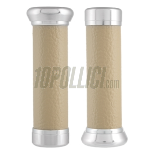 Grips SIP Vespa GT,GT L, GTS, GTS Super 125-300cc, Ø 22/25 mm, l 128 mm, eco leather, beige
