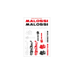 Set 3 fogli di mini adesivi MALOSSI tricolori 11,5x16,8cm