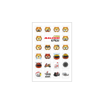 3 stickers sheets set MALOSSI Emoji 11x16,8cm