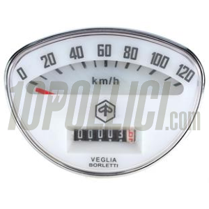 Speedometer PIAGGIO Vespa 125 ET3, GTR, TS, 200 Rally, 120 Km/h - white
