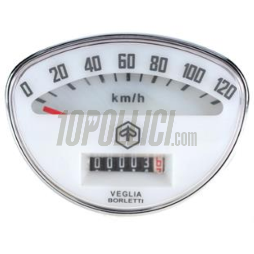 Speedometer PIAGGIO Vespa 125 ET3, GTR, TS, 200 Rally, 120 Km/h - white