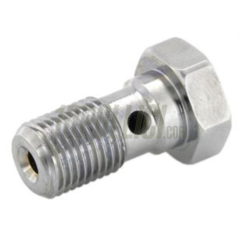 Vite M10x1mm per tubo freno, freni a disco, l 18mm, cromato