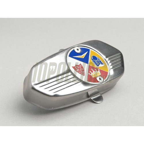 Hub cover CUPPINI Vespa 50, 90, 125 ET3 Primavera - chromed, with badge