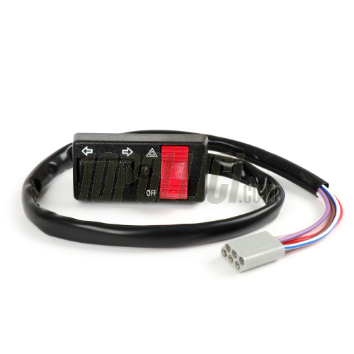 Indicator switch (with hazard flasher function) Vespa PK50 S/XL, PK80, PK125 S, PK125 ETS, PX80, PX125, PX150, PX200 (1984-) - 6 wires with multiple plug