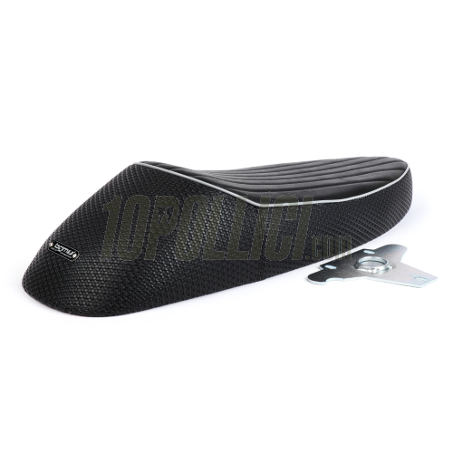 Sport Seat BGM PRO Sport Vespa PX, also for Vespa GT, Super, TS, Sprint - black with grey hem