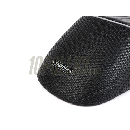 Sport Seat BGM PRO Sport Vespa PX, also for Vespa GT, Super, TS, Sprint - black with grey hem