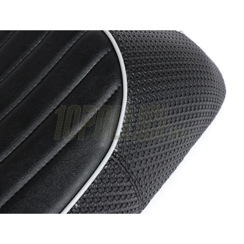 Sport Seat BGM PRO Sport Vespa PX, also for Vespa GT, Super, TS, Sprint - black with grey hem
