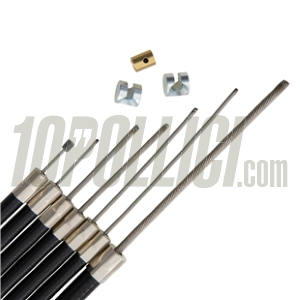 Cable kit with PE inlay SIP PERFORMANCE for Lambretta 125 LI, LI S, DL, ,GP, 150 LI, LI S, SX, DL, GP, 175 TV, 200 TV, SX, DL, GP  - Black