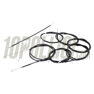 Cable kit with PE inlay SIP PERFORMANCE for Lambretta 125 LI, LI S, DL, ,GP, 150 LI, LI S, SX, DL, GP, 175 TV, 200 TV, SX, DL, GP  - Black