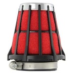 Racing air filter RED FILTER MALOSSI E5 Ø 55, l. 90mm, straight,  for MIKUNI carburettors