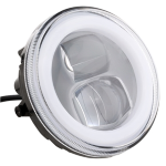 Headlamp Unit LED for Vespa 50 SS, 90 SS, 125 ET3 Primavera, Super, VNB3-6, 150 Super, VBA, VBB, VGLA-B, GS VS5, 160 GS, Lambretta, round, Ø 120 mm, 12V DC, with e-mark.