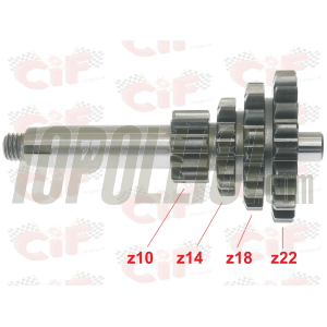 Input shaft assembly CIF10-14-18-22 theet Vespa 50, 90, 125 ET3 Primavera, PK