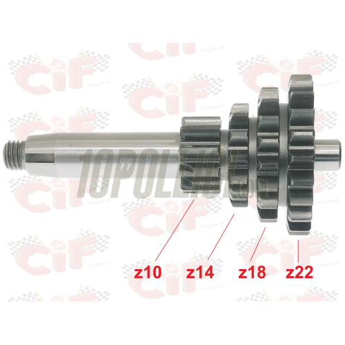 Input shaft assembly CIF10-14-18-22 theet Vespa 50, 90, 125 ET3 Primavera, PK