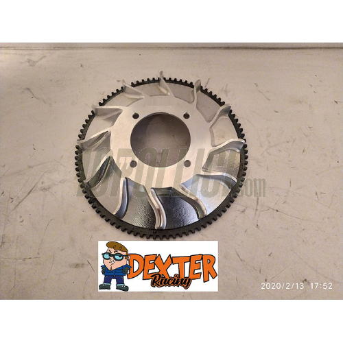 Ventola DEXTER RACING per accensione elettronica Pinasco, Vespatronic, VMC con elestart per Ape  e Vespa HP - alluminio CNC