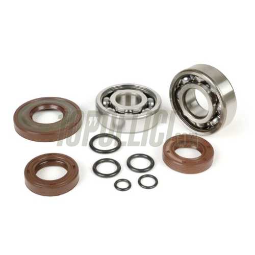 Bearing & oil seal set for crankshaft -BGM ORIGINAL- Vespa V50, PV125, ET3, PK50, PK80, PK125 - 1x 6303 + 1x 6204 - incl. O-rings