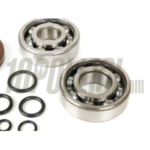 Bearing & oil seal set for crankshaft -BGM ORIGINAL- Vespa V50, PV125, ET3, PK50, PK80, PK125 - 1x 6303 + 1x 6204 - incl. O-rings