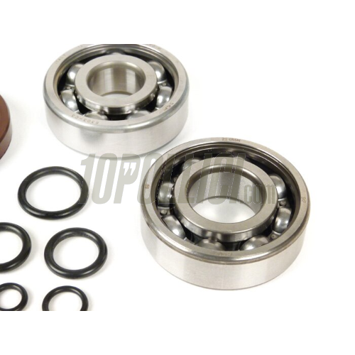 Bearing & oil seal set for crankshaft -BGM ORIGINAL- Vespa V50, PV125, ET3, PK50, PK80, PK125 - 1x 6303 + 1x 6204 - incl. O-rings