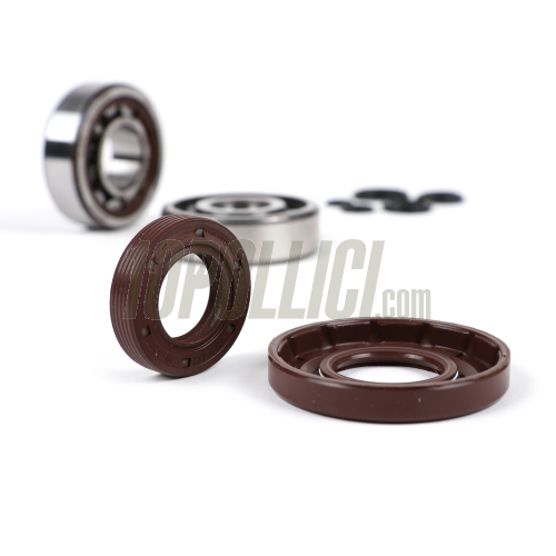 Kit cuscinetti e paraolio per albero motore -BGM ORIGINAL- Vespa V50, PV125, ET3, PK50, PK80, PK125 - 1x 6303 + 1x NU204 - compresi O-Ring 