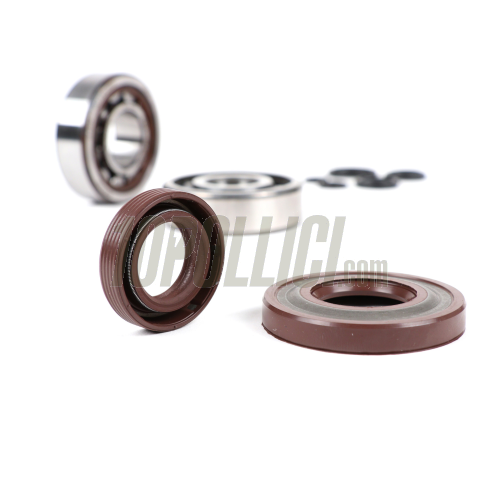 Kit cuscinetti e paraolio per albero motore -BGM ORIGINAL- Vespa V50, PV125, ET3, PK50, PK80, PK125 - 1x 6303 + 1x NU204 - compresi O-Ring 