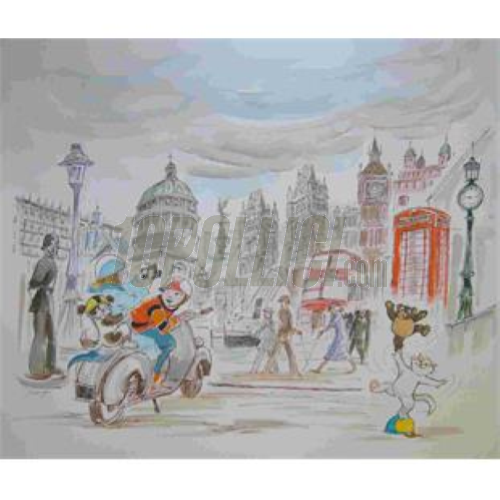 Illustrated book "Enrico's Vespa - A journey through Europe" - 60 pages, 300x300 mm - English and French