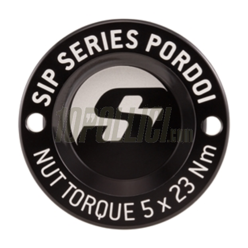 Hub nut cover front rim SIP SERIES PORDOI for Vespa 125-300cc GTS, GTS Super, GTV, GT 60, GT, GT L, 3.00-12", Ø 42 mm, anodised black 