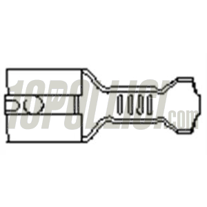 Crimp terminal female spade connector -  6,3mm, Ø 1.5-2.5mm