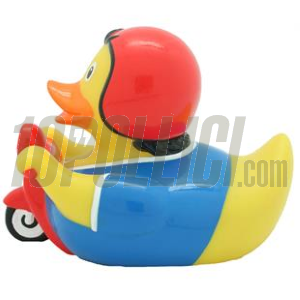Bathtub rubber duck with scooter