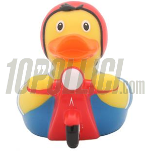 Bathtub rubber duck with scooter