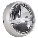 Headlamp Unit SIP PERFORMANCE LED for Vespa Sprint Veloce, GTR, TS, Rally 180-200, silver rim, Ø130 mm, 12V DC, with e-mark.