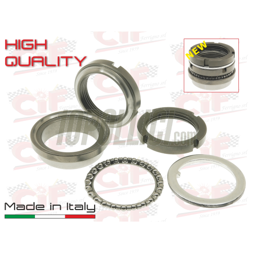 Kit cuscinetto di sterzo superiore "Alta Qualità" Vespa 50, 90, 125 PV, ET3, PK, GT, GTR, Super, GL, Sprint, PX125-150
