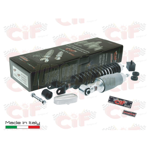 Kit ammortizzatori "Eco Modern" CARBONE Vespa 50, 90, 125 - posteriore nero