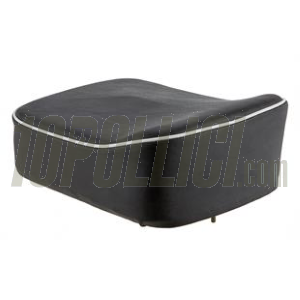 Rear rack baseplate single seat cushion Vespa VNA, VNB, VBA, VBB, GL, Super, PX, PE, black with white welt