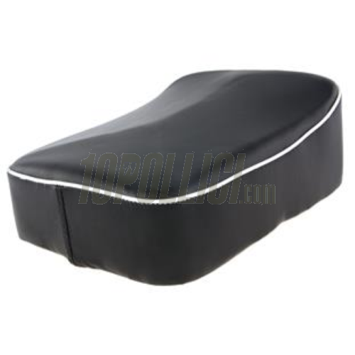 Rear rack baseplate single seat cushion Vespa VNA, VNB, VBA, VBB, GL, Super, PX, PE, black with white welt
