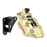 Front brake caliper set BREMBO P4 30/34 C with ZELIONI adapter - Vespa GTS/GTS Super 125-300cc - gold, black