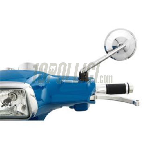 Specchio retrovisore MONTANA, Ø 102mm, cromato, lunghezza asta 150mm, per Vespa ET, LX, LXV, S, GTS, GTS Super, GTV, GT 60, GT, GT L - DESTRO e SINISTRO