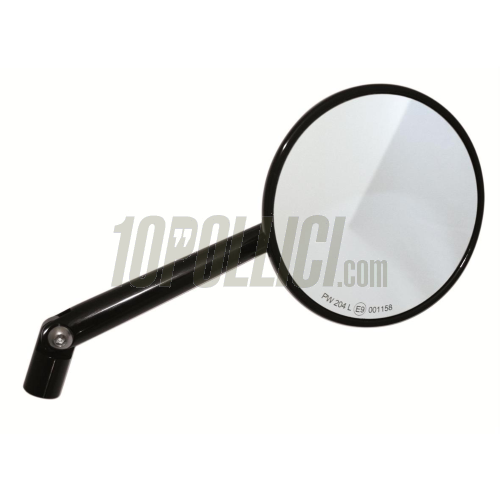 Specchio retrovisore MONTANA, Ø 102mm, nero anodizzato, lunghezza asta 150mm, per Vespa ET, LX, LXV, S, GTS, GTS Super, GTV, GT 60, GT, GT L - DESTRO e SINISTRO