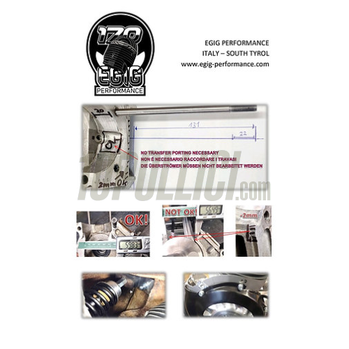 Pistone completo sel. B per cilindro in ghisa EGIG170 per Vespa Smallframe