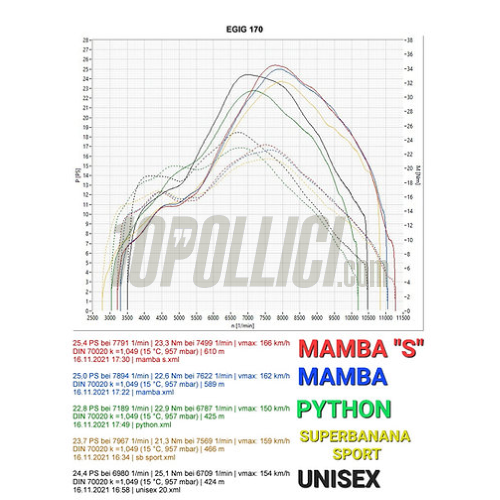 Racing exhaust EGIG PERFORMANCE "Unisex 1,5" Vespa 50, 90, 125 Primavera, ET3, PK