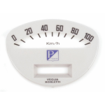 Speedometer face plate PIAGGIO Vespa 50/90 SS, Super - 100 Km/h - white face