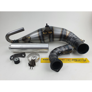 Racing cylinder QUATTRINI M-200-S '25 67x56.5 for Smallframe + Racing exhaust QUATTRINI M3-200-S for M200 cylinderkit Vespa Smallframe