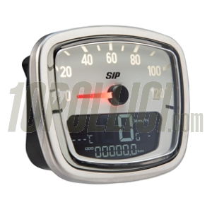 Speedometer rev counter SIP 2.0 for Vespa V30-33, VM, VN, ACMA, VL - 120 kmh/mph, 12.000rpm, face: white