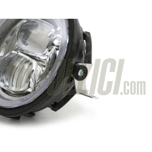 Headlamp Unit LED for Vespa PX, PE, Lusso, `98, MY, `11, LML Star 125-200 2T, 4T, round, Ø 143 mm, 12V DC, with e-mark. Also for Vespa Sprint Veloce, GTR, TS, Rally 180-200 - with mounting material