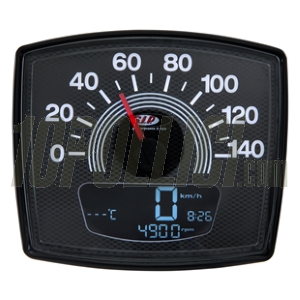 Speedometer rev counter SIP 2.0 for Vespa 50 Special, 14.000rpm, face: carbon look